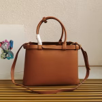 Prada Buckle Medium Bag with Double Belt in Brown Leather - Image 3