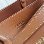 Prada Buckle Medium Bag with Double Belt in Brown Leather - Image 9