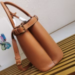 Prada Buckle Medium Bag with Double Belt in Brown Leather - Image 5