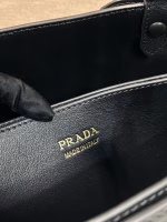 Prada Buckle Medium Bag with Double Belt in Black Leather - Image 11