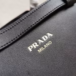 Prada Buckle Medium Bag with Double Belt in Black Leather - Image 3