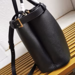 Prada Buckle Medium Bag with Double Belt in Black Leather - Image 9