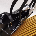 Prada Buckle Medium Bag with Double Belt in Black Leather - Image 4