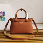 Prada Buckle Small Bag with Double Belt in Brown Leather - Image 11