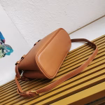 Prada Buckle Small Bag with Double Belt in Brown Leather - Image 5