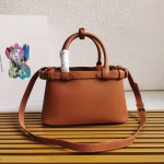 Prada Buckle Small Bag with Double Belt in Brown Leather - Image 10