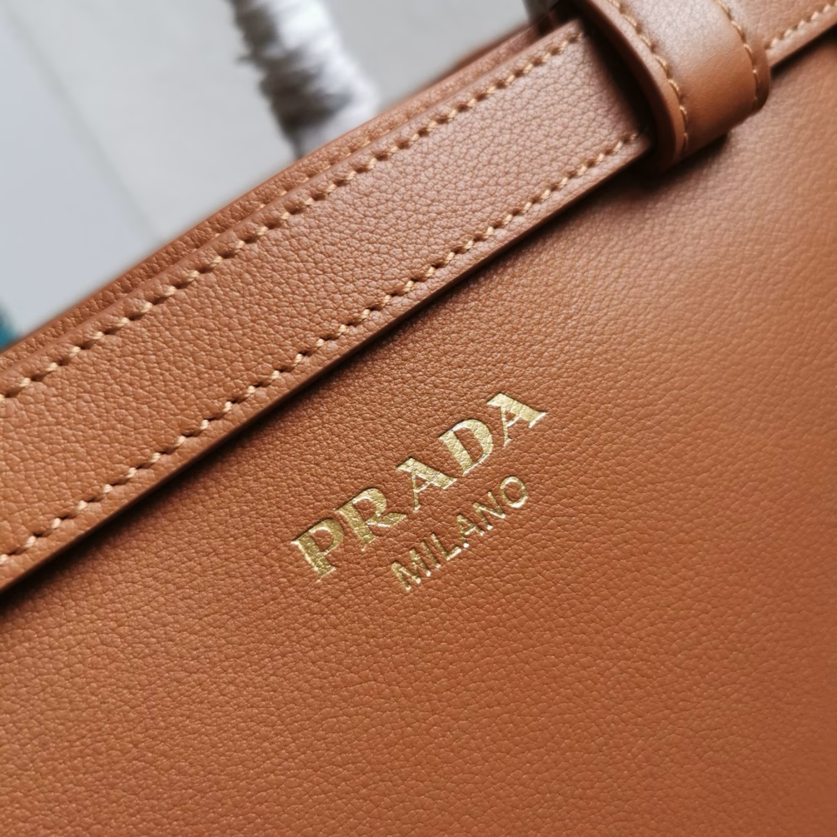 Prada Buckle Small Bag with Double Belt in Brown Leather - Image 4