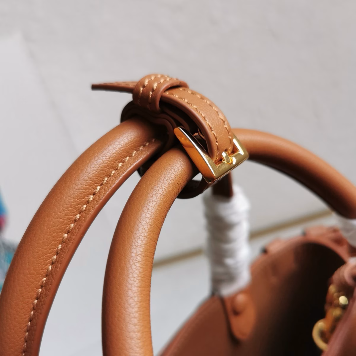 Prada Buckle Small Bag with Double Belt in Brown Leather - Image 7