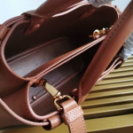 Prada Buckle Small Bag with Double Belt in Brown Leather - Image 6