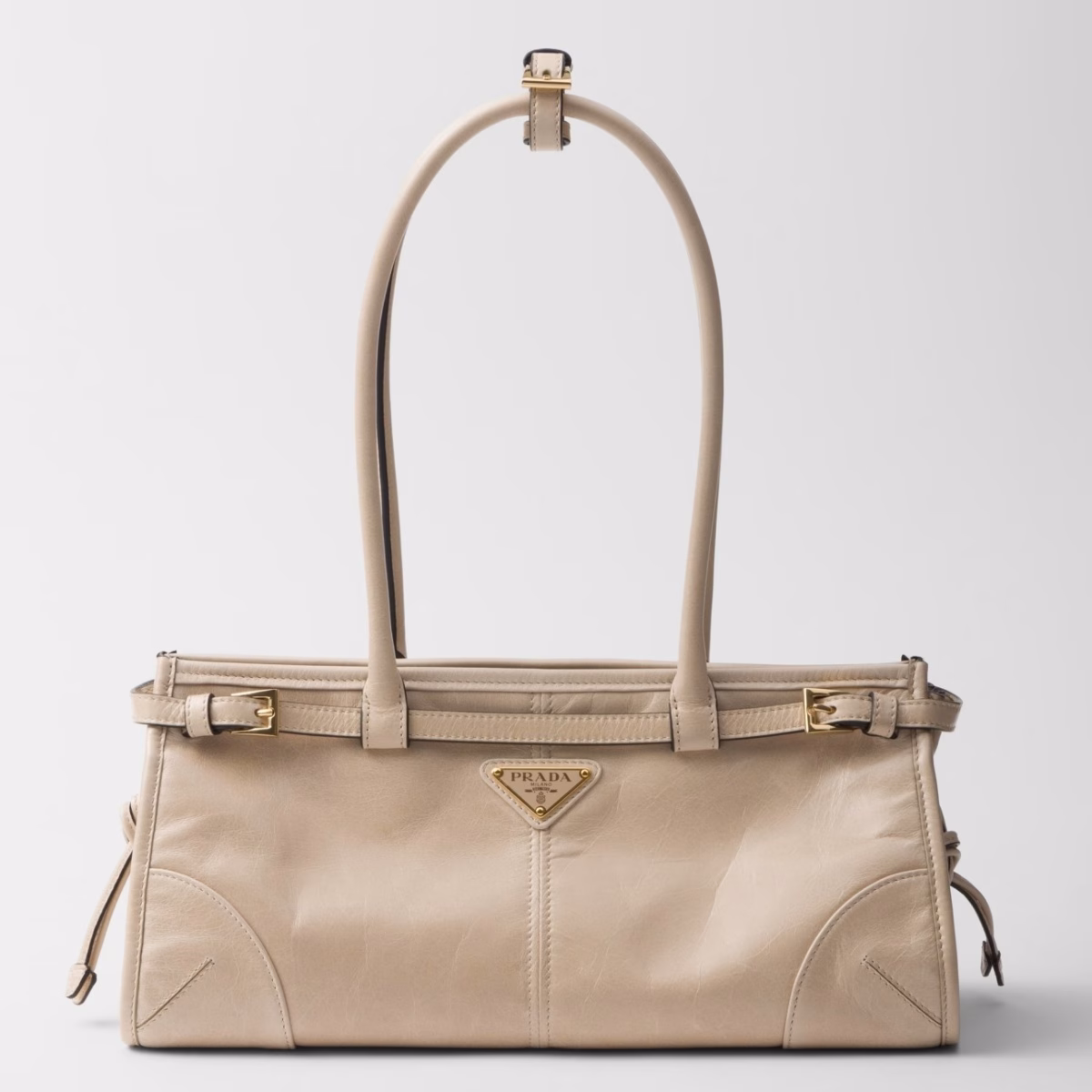 Prada Medium Tote Bag in Beige Soft Leather - Image 1