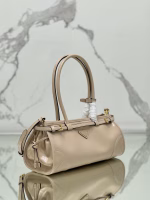Prada Medium Tote Bag in Beige Soft Leather - Image 3