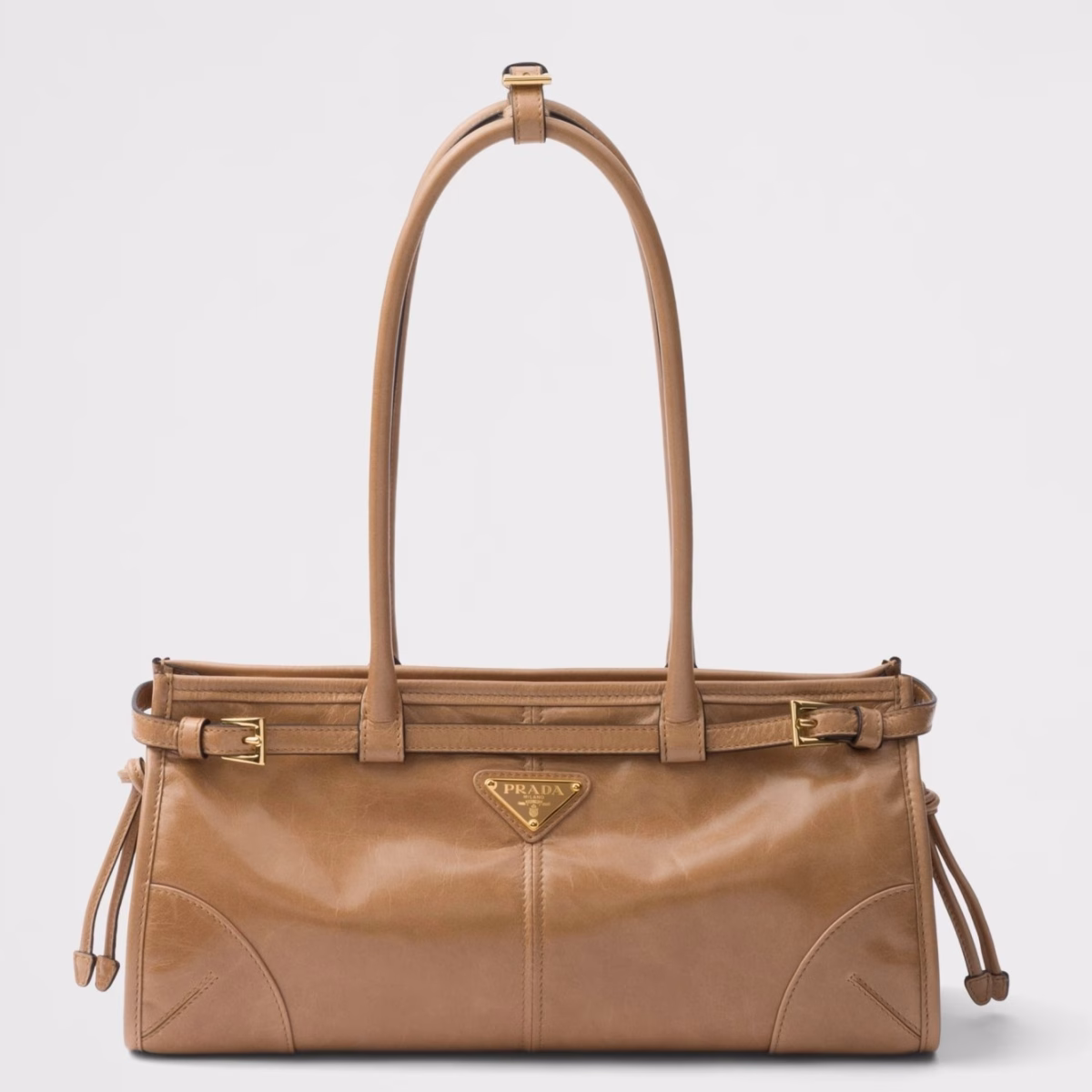 Prada Medium Tote Bag in Brown Soft Leather - Image 1