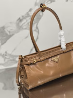 Prada Medium Tote Bag in Brown Soft Leather - Image 8