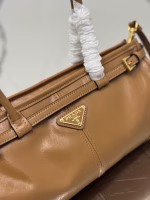 Prada Medium Tote Bag in Brown Soft Leather - Image 3