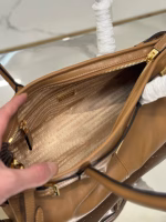 Prada Medium Tote Bag in Brown Soft Leather - Image 9