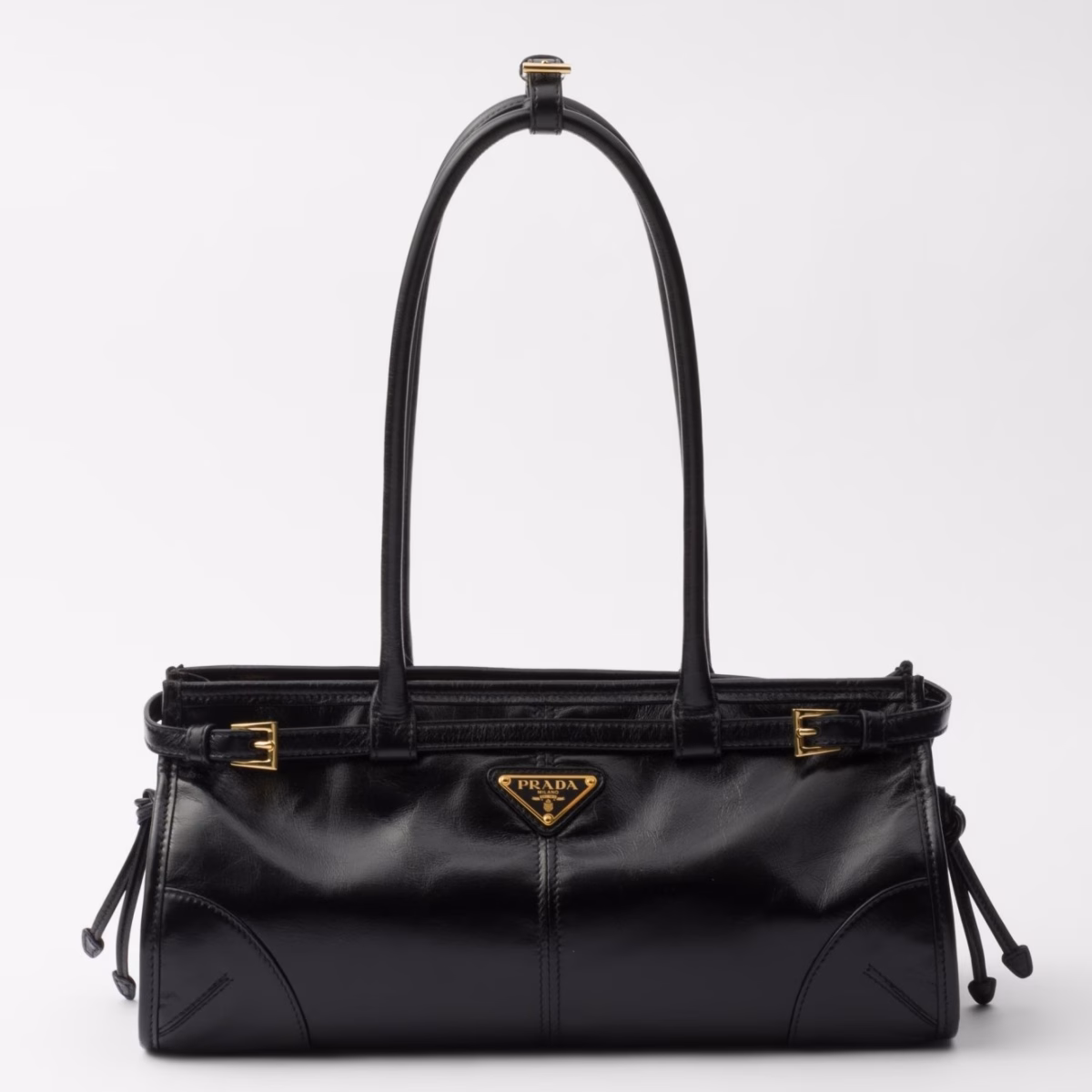 Prada Medium Tote Bag in Black Soft Leather - Image 1