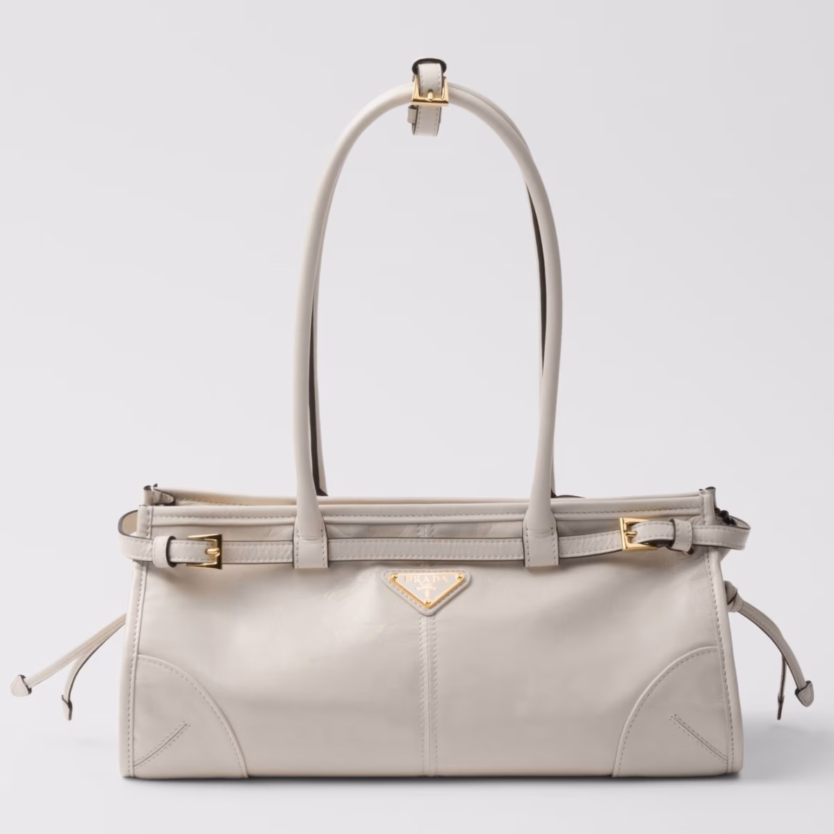 Prada Medium Tote Bag in Ivory Soft Leather - Image 1