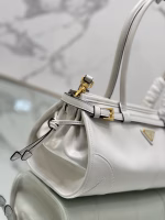 Prada Medium Tote Bag in Ivory Soft Leather - Image 2