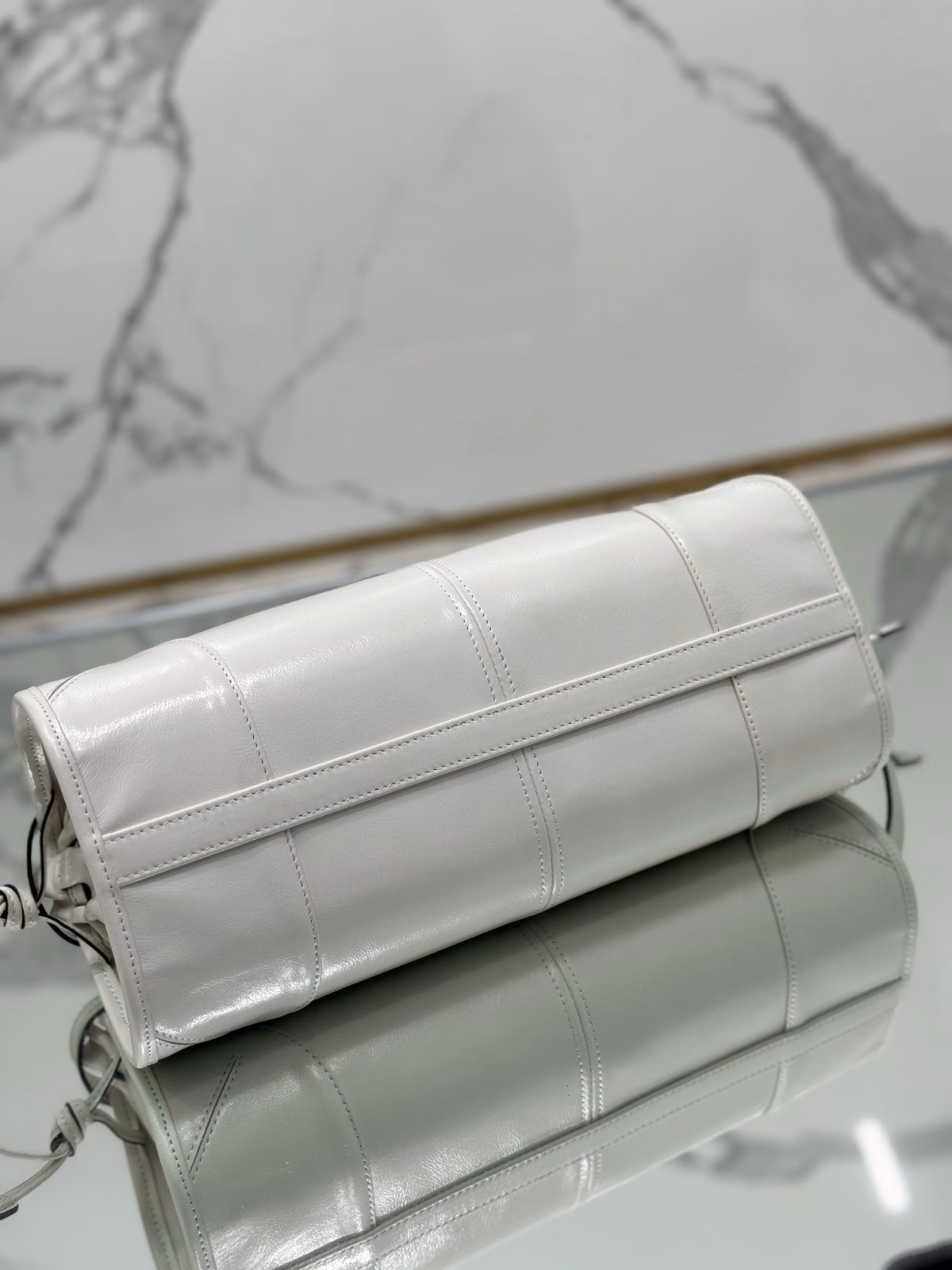 Prada Medium Tote Bag in Ivory Soft Leather - Image 3