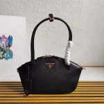 Prada Arque Shoulder Bag with Flap in Brown Leather - Image 7