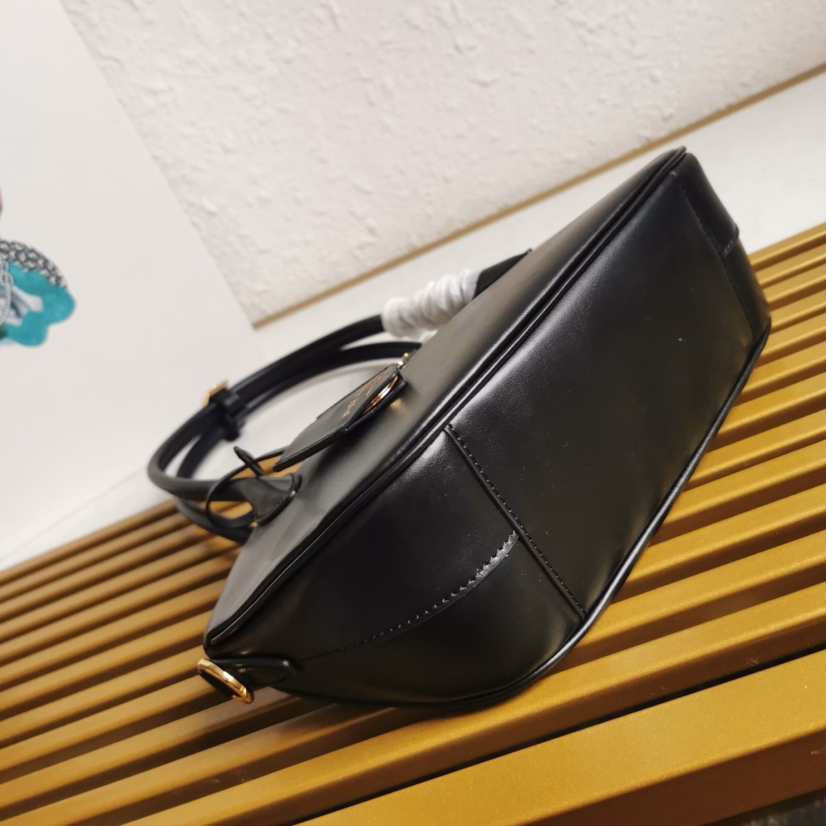 Prada Arque Shoulder Bag with Flap in Brown Leather - Image 9