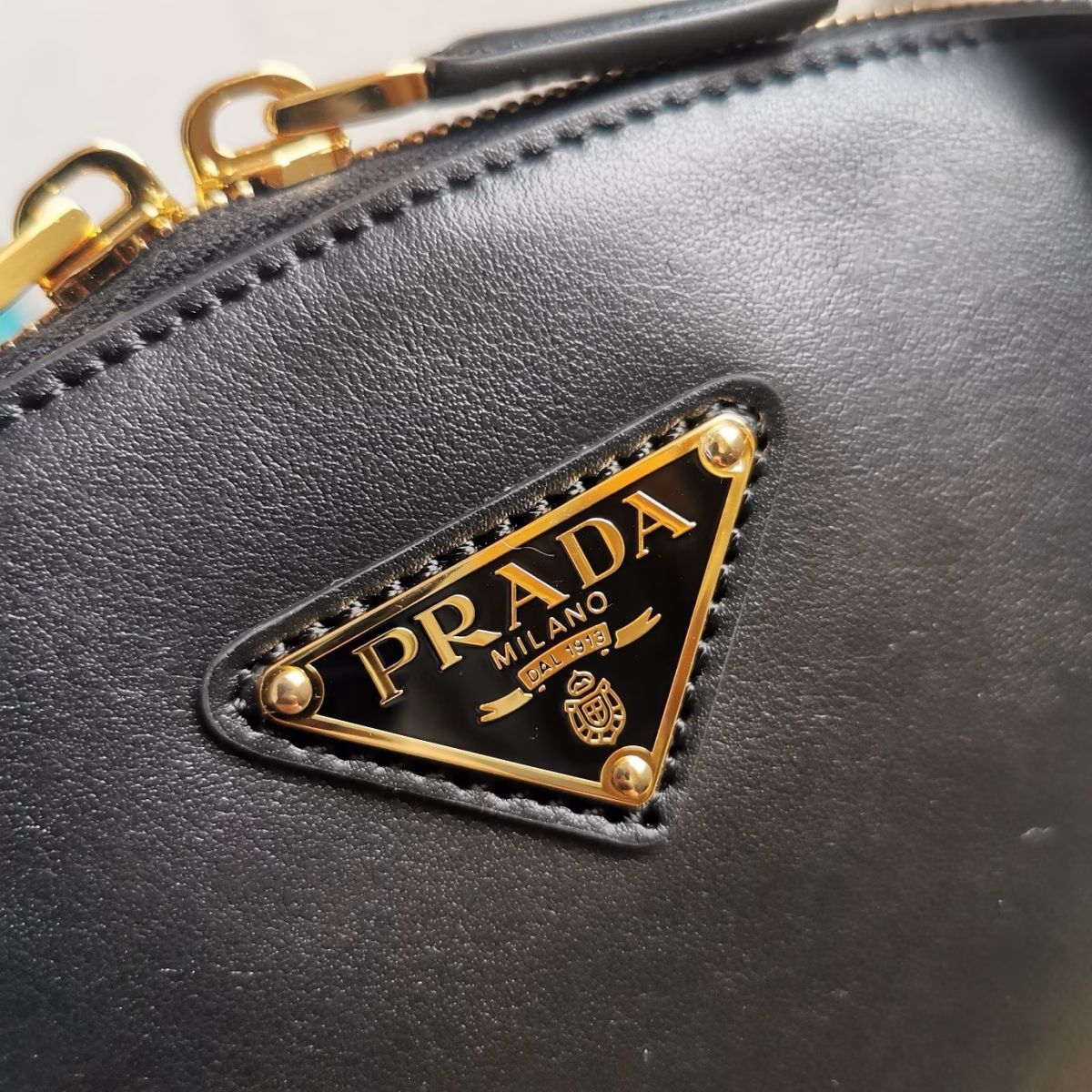 Prada Arque Shoulder Bag with Flap in Brown Leather - Image 3