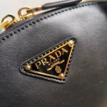 Prada Arque Shoulder Bag with Flap in Brown Leather - Image 3