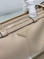 Prada Large Tote Bag in Beige Soft Leather - Image 5