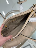 Prada Large Tote Bag in Beige Soft Leather - Image 8