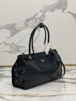 Prada Large Tote Bag in Black Soft Leather - Image 5