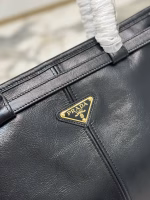 Prada Large Tote Bag in Black Soft Leather - Image 2