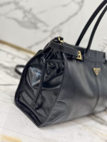 Prada Large Tote Bag in Black Soft Leather - Image 8