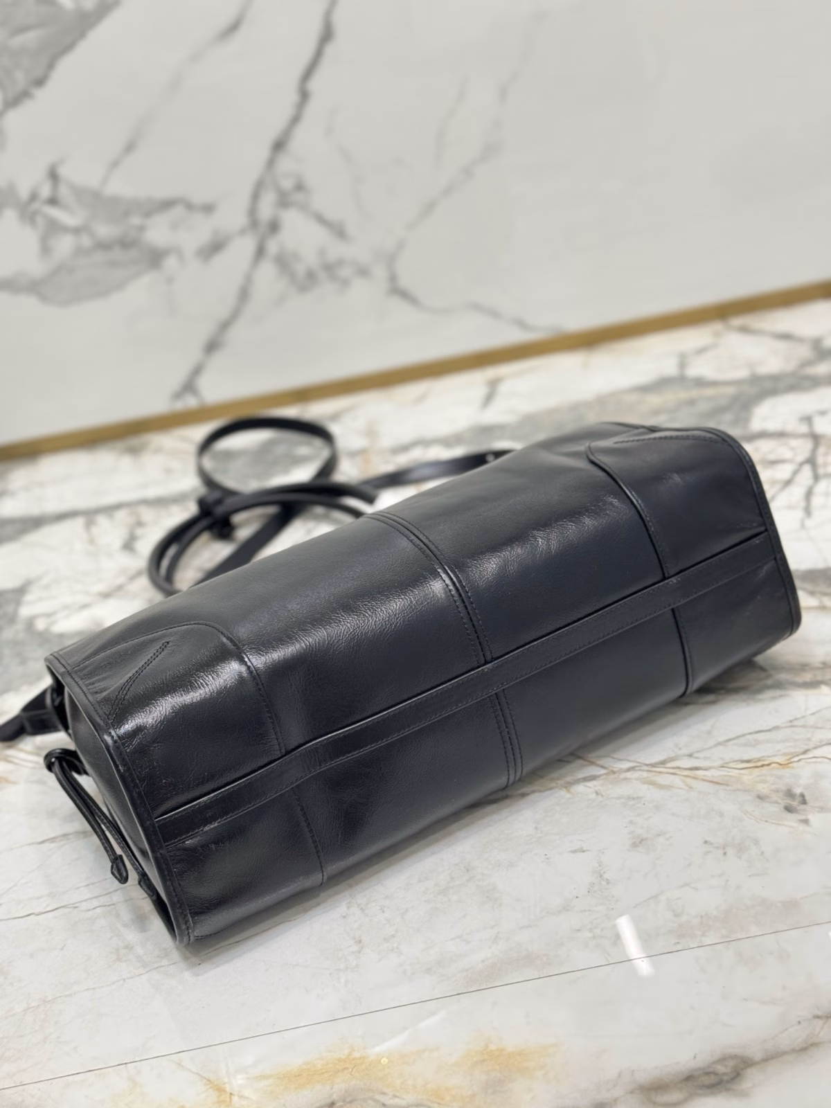 Prada Large Tote Bag in Black Soft Leather - Image 3