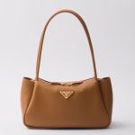 Prada Shoulder Bag in Brown Calfskin with Triangle Logo