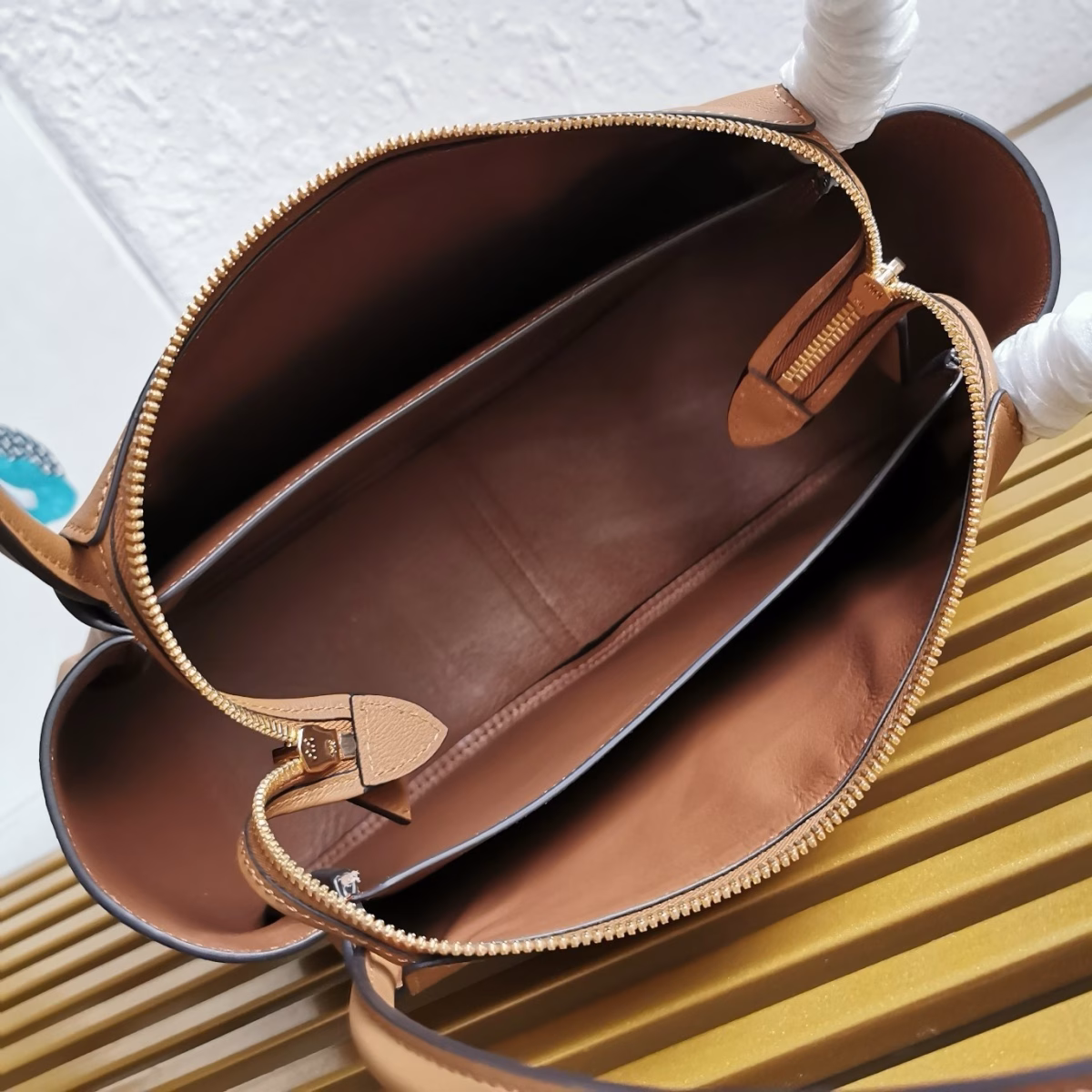 Prada Shoulder Bag in Brown Calfskin with Triangle Logo - Image 7