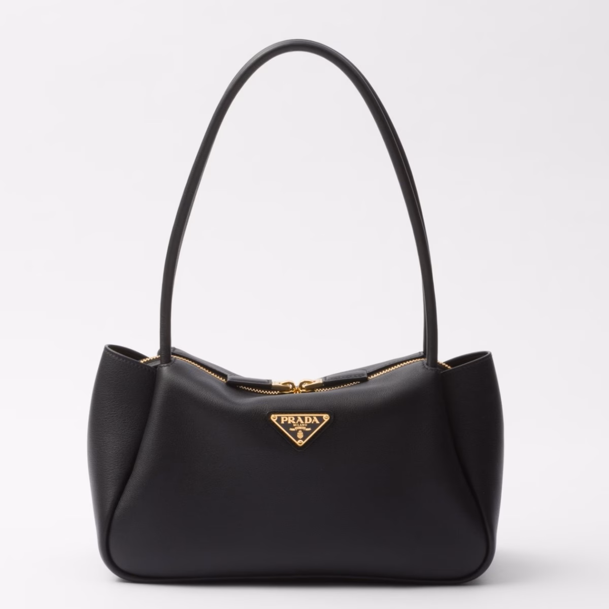 Prada Arque Shoulder Bag with Flap in Beige Leather - Image 6