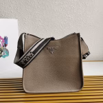 Prada Hobo Bag in Grey Grained Leather - Image 7