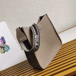 Prada Hobo Bag in Grey Grained Leather - Image 8