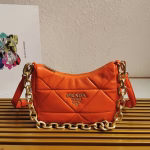 Prada System Patchwork Bag in Orange Nappa Leather - Image 2