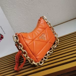 Prada System Patchwork Bag in Orange Nappa Leather - Image 10