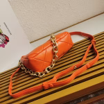 Prada System Patchwork Bag in Orange Nappa Leather - Image 9