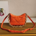 Prada System Patchwork Bag in Orange Nappa Leather - Image 5
