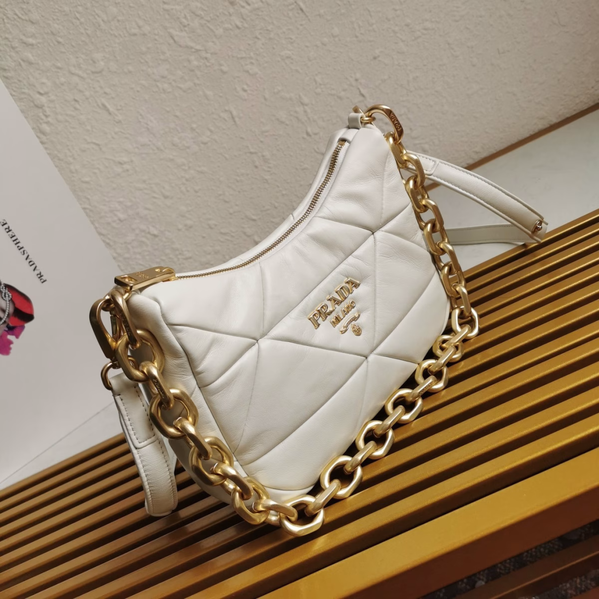Prada System Patchwork Bag in White Nappa Leather - Image 10