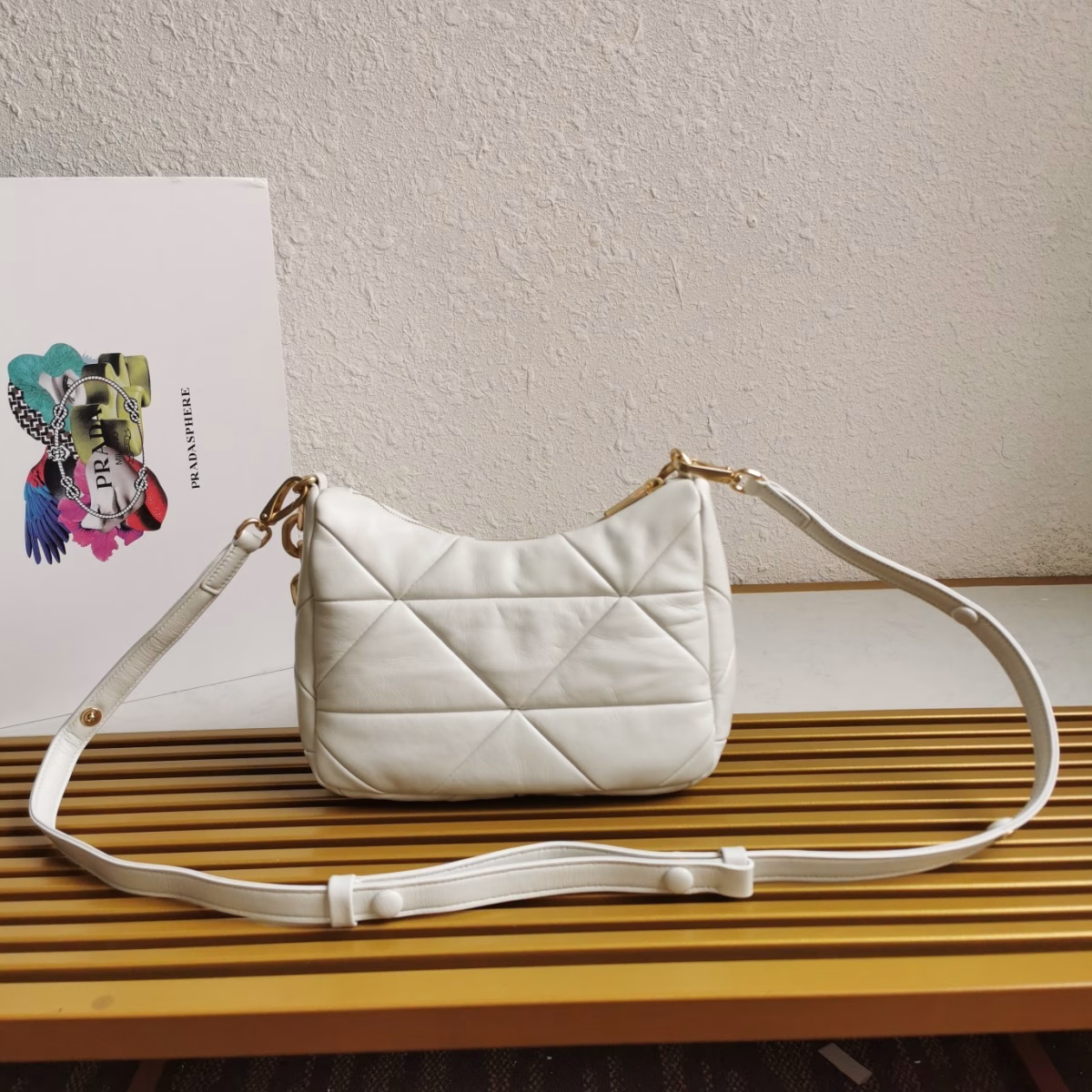 Prada System Patchwork Bag in White Nappa Leather - Image 3