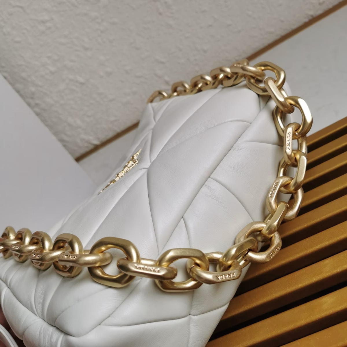 Prada System Patchwork Bag in White Nappa Leather - Image 7