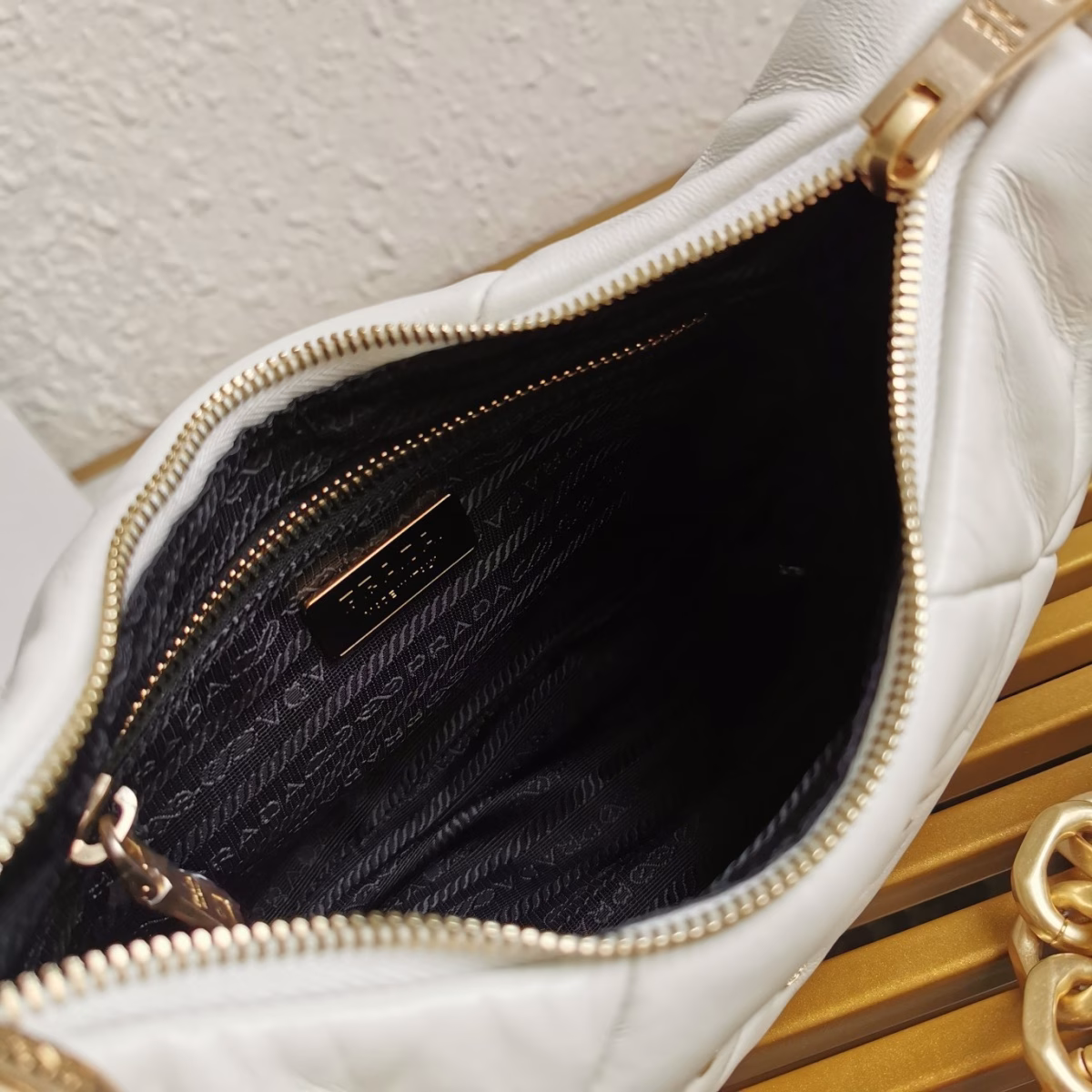Prada System Patchwork Bag in White Nappa Leather - Image 8