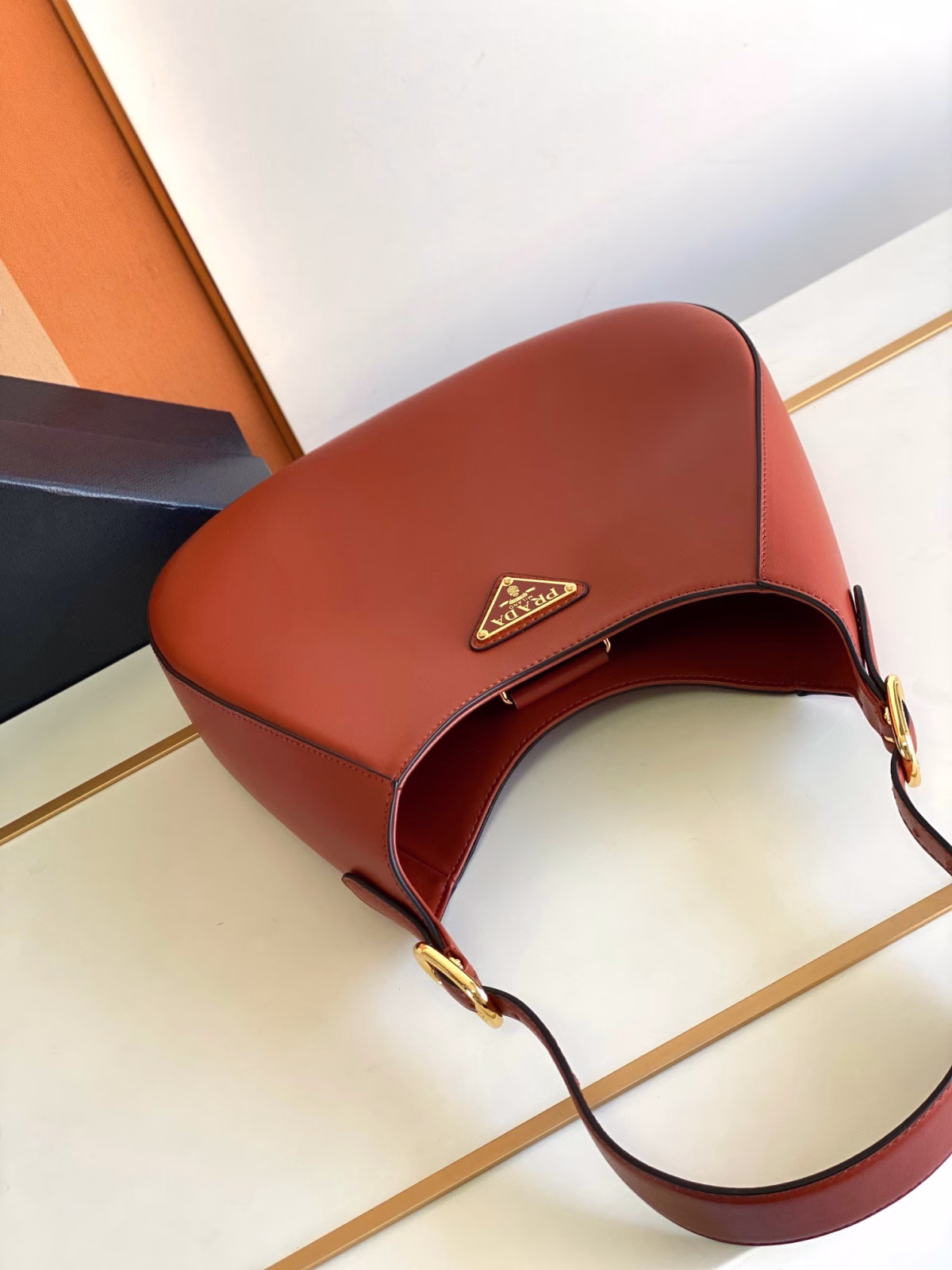 Prada Shoulder Bag in Berry Leather - Image 3