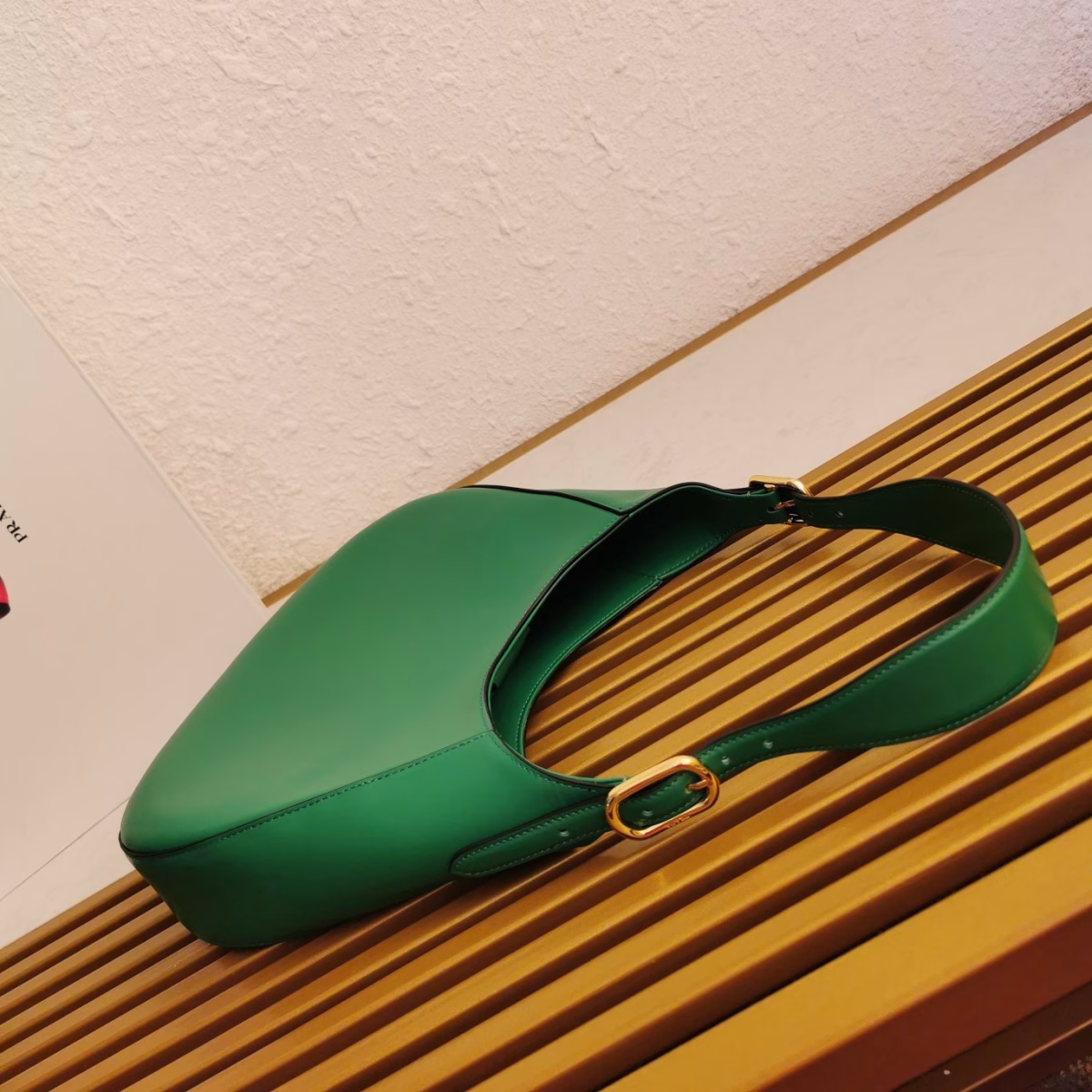 Prada Shoulder Bag in Green Leather - Image 5