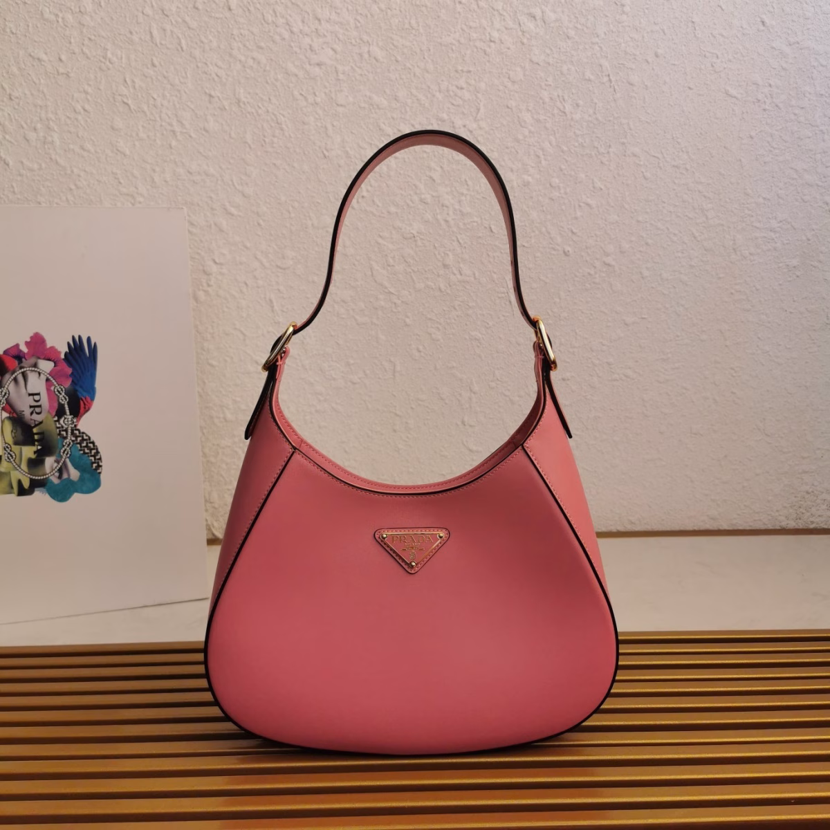 Prada Shoulder Bag in Pink Leather - Image 6