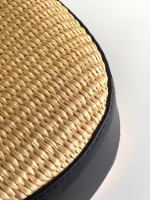 Prada Shoulder Bag in Woven Straw and Black Leather - Image 3